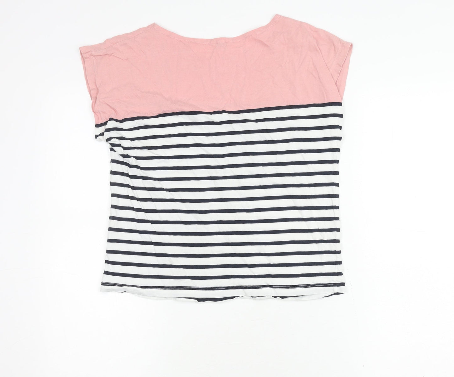 Jack Wills Women's Pink White Stripe T-Shirt Size 8