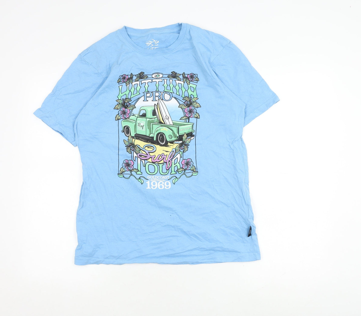 Mens UK Size S Hot Tuna Blue  T-Shirt
