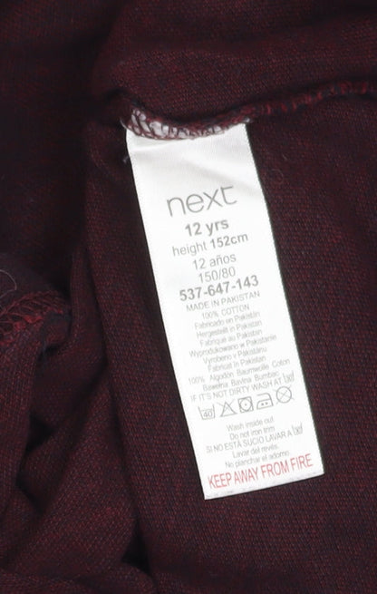 Next Boys Red Long Sleeve Cotton Pullover Top Size 12
