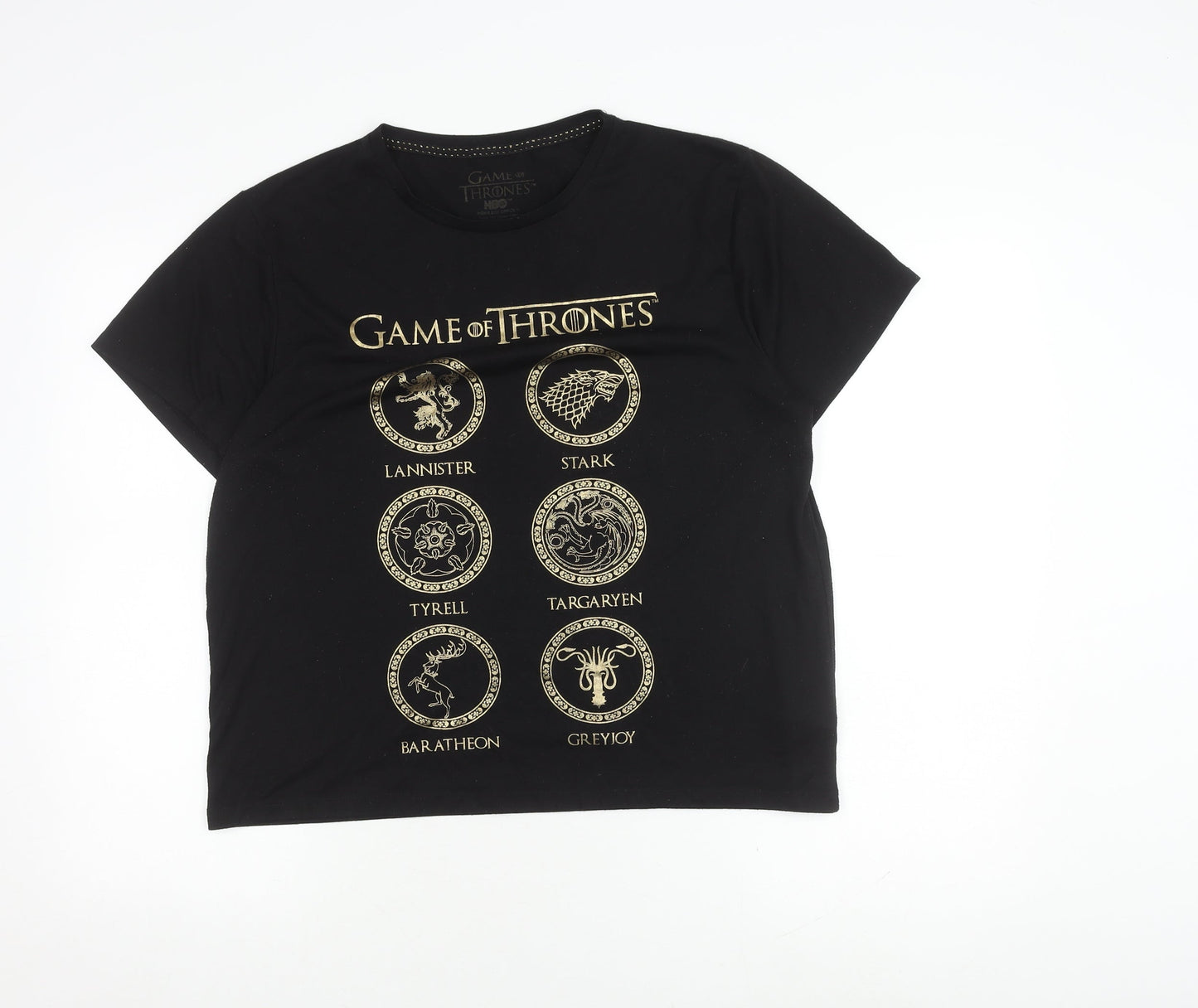 Unisex Adults UK Size 14 Game Of Thrones Black  T-Shirt