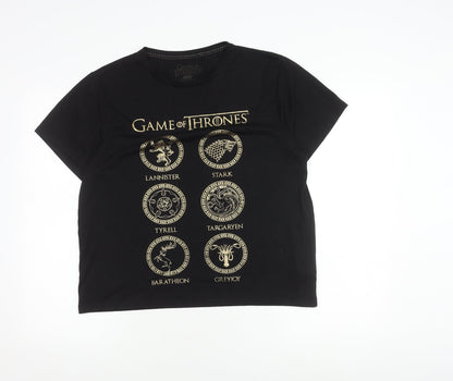 Unisex Adults UK Size 14 Game Of Thrones Black  T-Shirt
