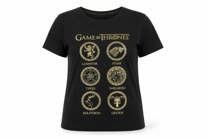 Unisex Adults UK Size 14 Game Of Thrones Black  T-Shirt