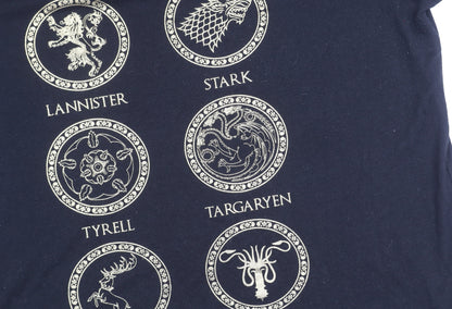 Unisex Adults UK Size 14 Game Of Thrones Black  T-Shirt