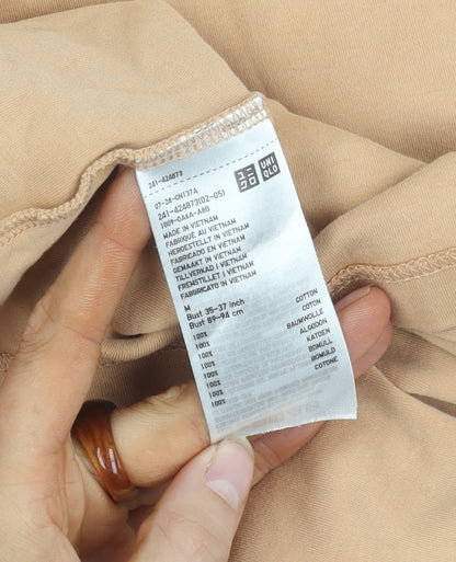 Womens UK Size M Uniqlo Beige  T-Shirt