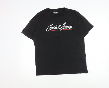Mens UK Size L JACK & JONES Black  T-Shirt
