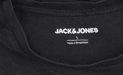 Mens UK Size L JACK & JONES Black  T-Shirt
