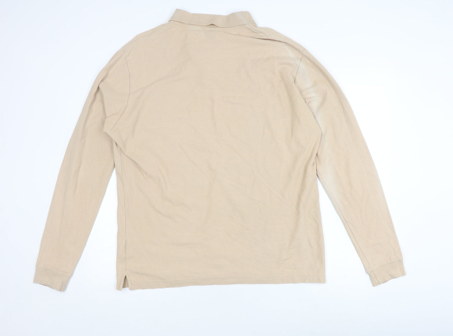 Fila Men's Beige Long Sleeve Polo Shirt XL