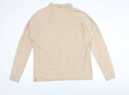 Fila Men's Beige Long Sleeve Polo Shirt XL