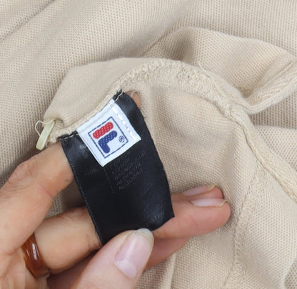 Fila Men's Beige Long Sleeve Polo Shirt XL