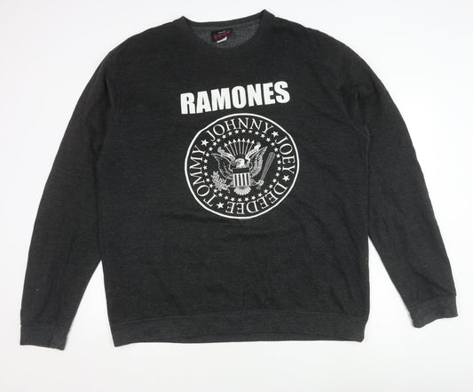 AWDis Men's Black Graphic Print XL Pullover Sweatshirt