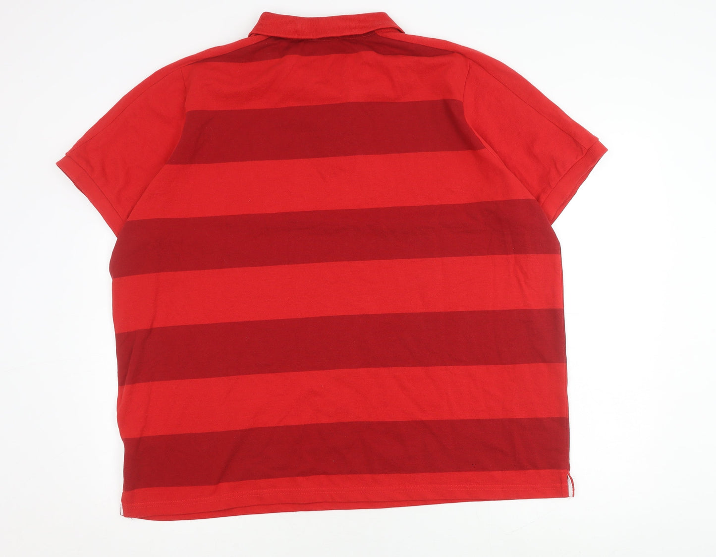 Slazenger Men's Red Striped Polo Shirt 3XL Collared Casual