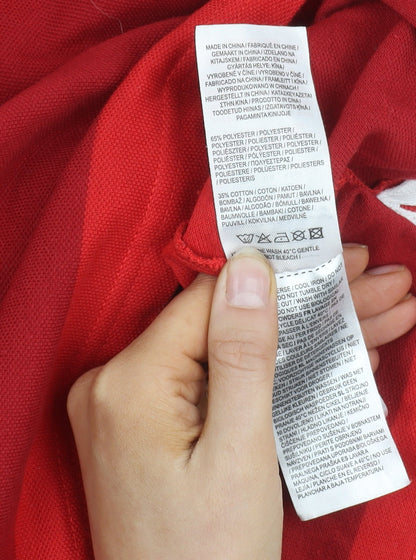 Slazenger Men's Red Striped Polo Shirt 3XL Collared Casual