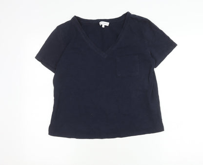 Womens UK Size 14 Warehouse Blue Basic T-Shirt
