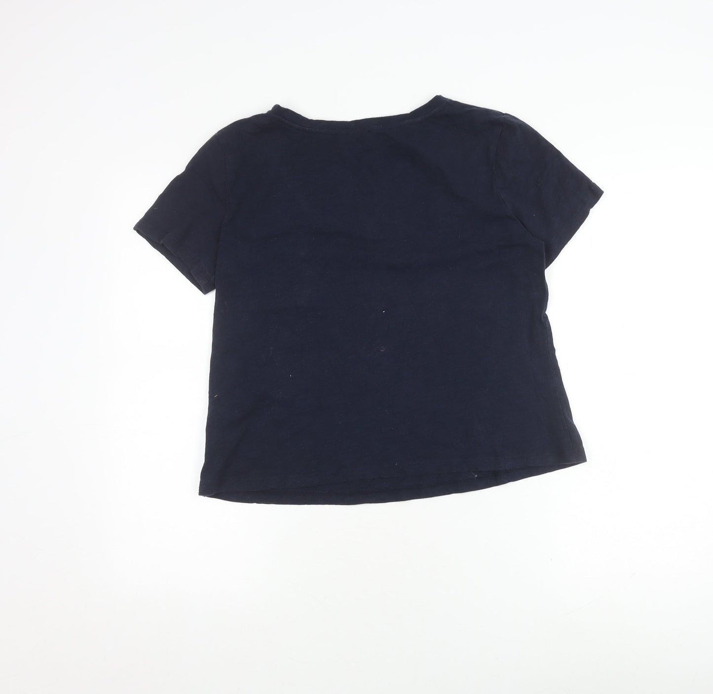 Womens UK Size 14 Warehouse Blue Basic T-Shirt