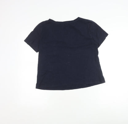 Womens UK Size 14 Warehouse Blue Basic T-Shirt