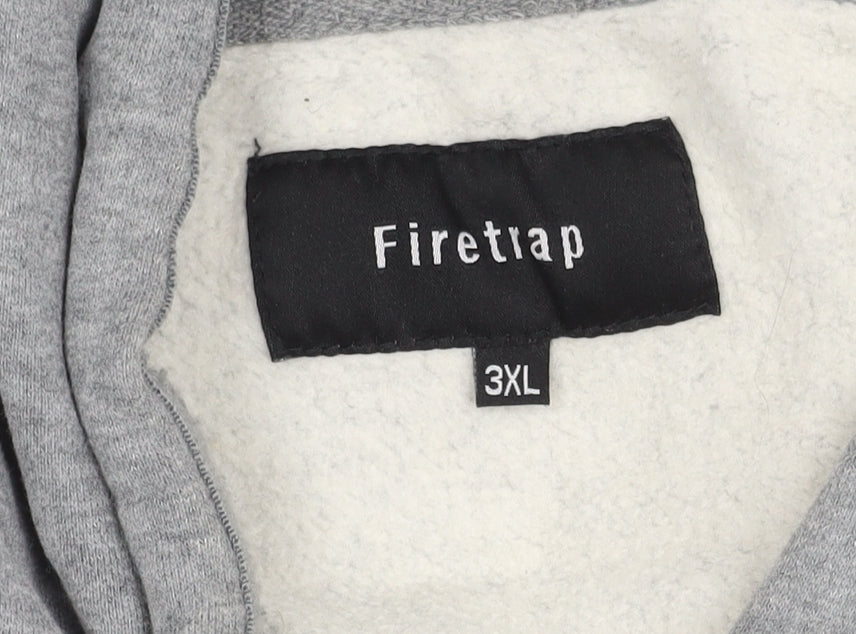 Mens UK Size 3XL Firetrap Grey Pullover Hoodie