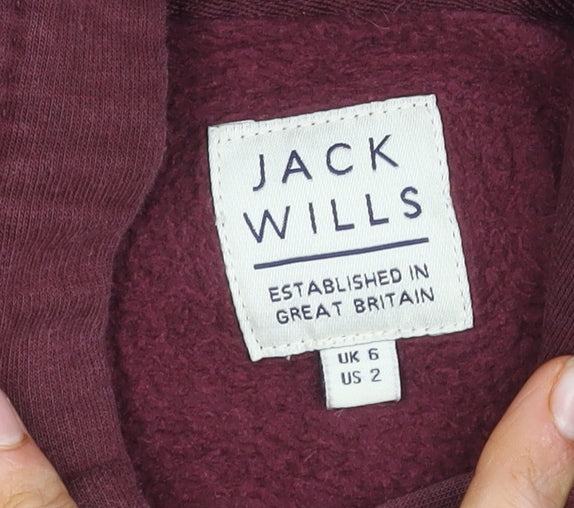 Womens UK Size 6 Jack Wills Red Pullover Hoodie