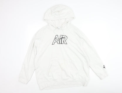 Mens UK Size S Nike White Pullover Hoodie