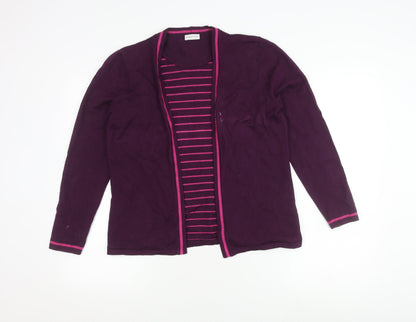 Eastex Women's Purple Cardigan Size 14, Striped Knit