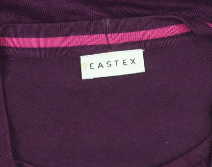 Eastex Women's Purple Cardigan Size 14, Striped Knit