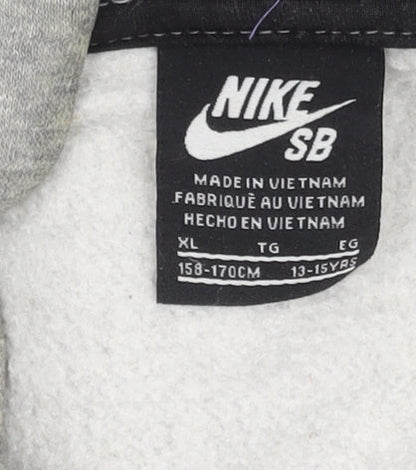 Nike Boys Grey Pullover Hoodie 13-15 Years - Stylish Comfort
