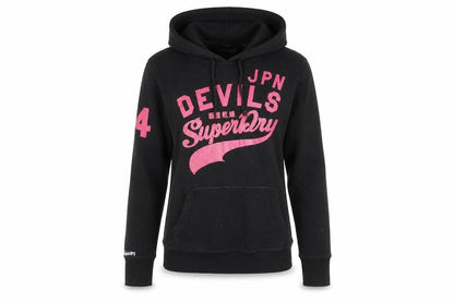 Womens UK Size M Superdry Black Pullover Hoodie
