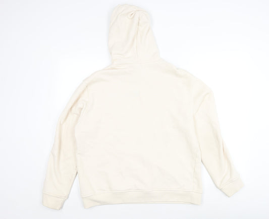 Adidas Ivory Unisex L Pullover Hoodie with Logo