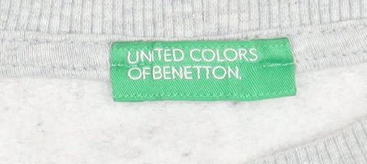 Womens UK Size XS United Colors of Benetton Grey Pullover Jumper