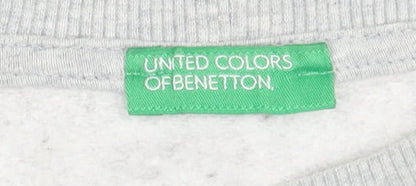 Womens UK Size XS United Colors of Benetton Grey Pullover Jumper