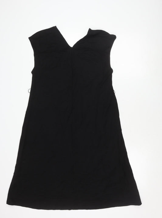 Zara Women’s Black V-Neck Dress - Size S, Elegant Wear