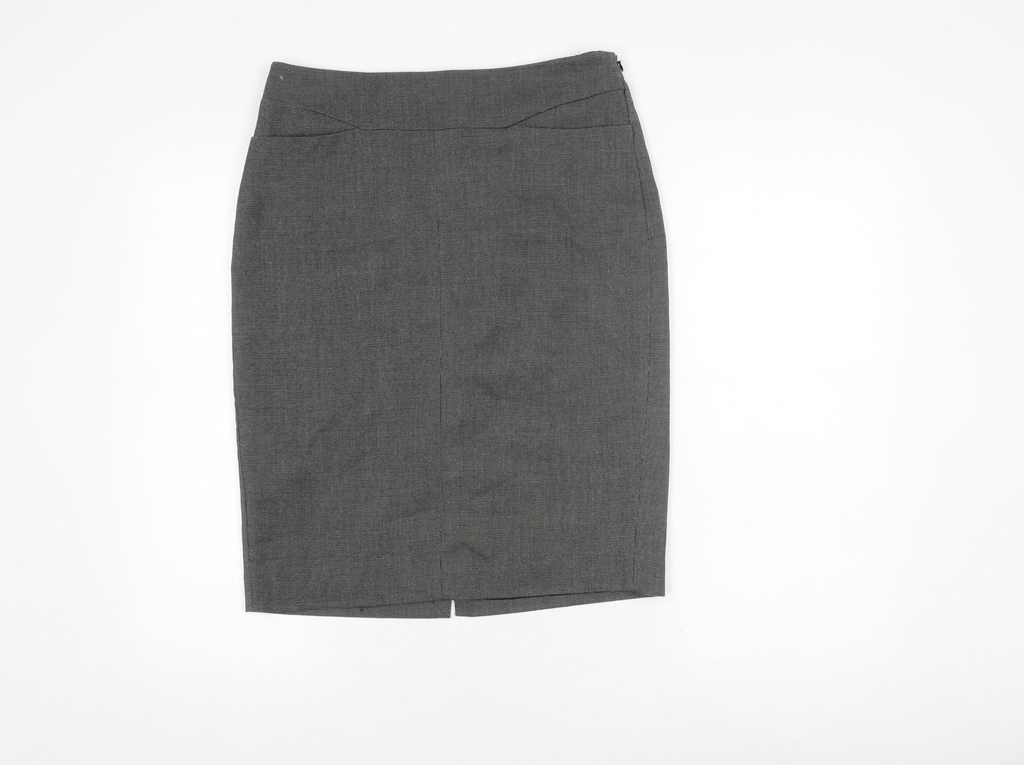Mango Women's Grey Pencil Skirt - Size 12, Workwear Essential
