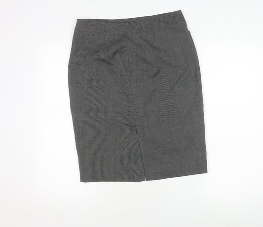 Mango Women's Grey Pencil Skirt - Size 12, Workwear Essential