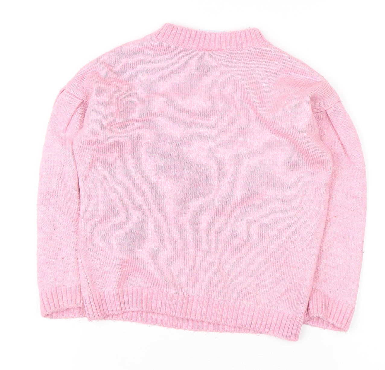 Disney Girls Pink Pullover Jumper with Bow, Size 4 Years