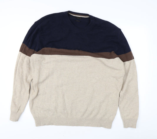 Next Men's Beige 2XL Crew Neck Pullover Jumper
