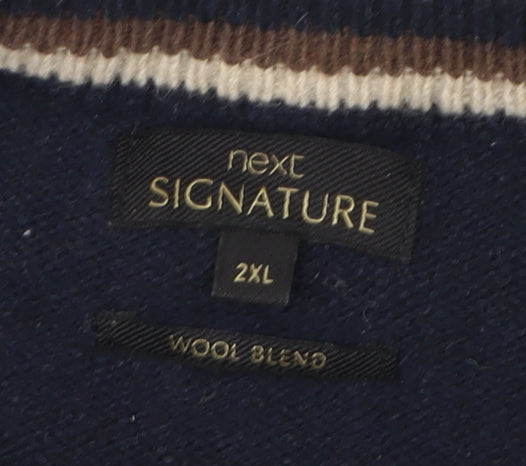 Next Men's Beige 2XL Crew Neck Pullover Jumper