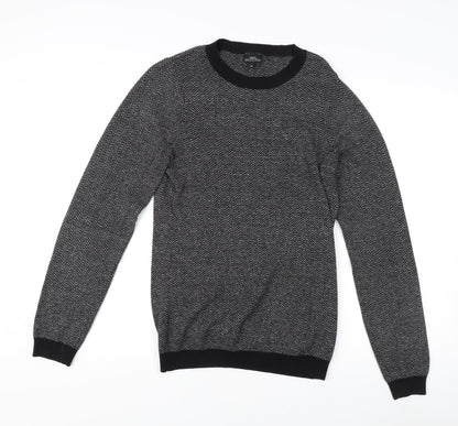 Next Men's Black XS Pullover Sweater - Cotton Crew Neck