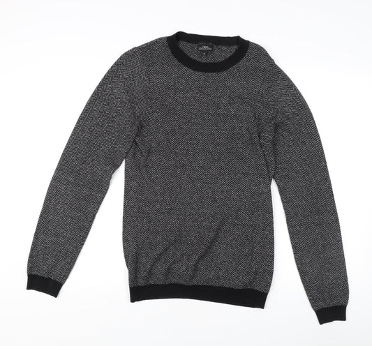 Next Men's Black XS Pullover Sweater - Cotton Crew Neck