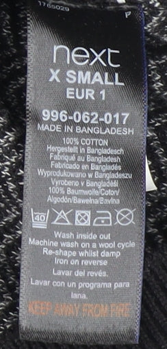 Next Men's Black XS Pullover Sweater - Cotton Crew Neck