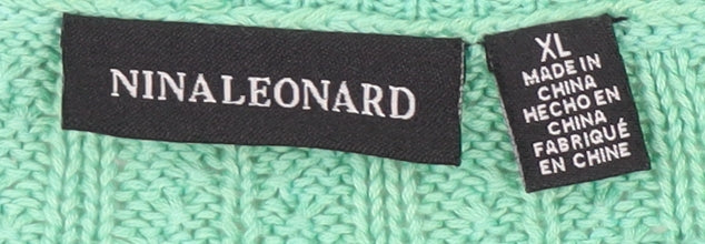 Womens UK Size XL Nina Leonard Green Pullover Jumper