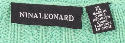 Womens UK Size XL Nina Leonard Green Pullover Jumper