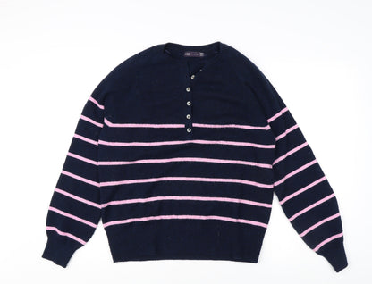 Womens UK Size S Marks and Spencer Multicoloured Henley Jumper