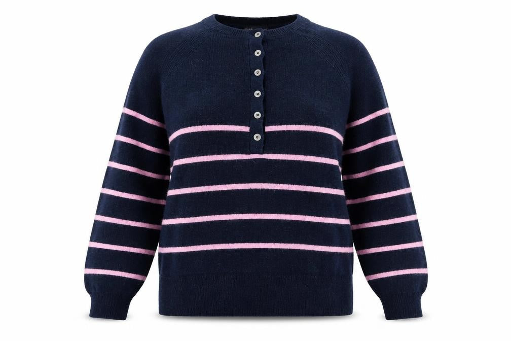 Womens UK Size S Marks and Spencer Multicoloured Henley Jumper