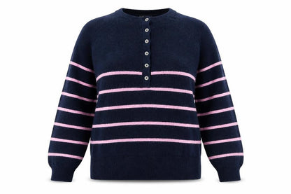 Womens UK Size S Marks and Spencer Multicoloured Henley Jumper