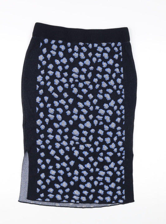 Per Una Women's Blue Animal Print Pencil Skirt Size 10