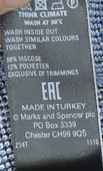 Per Una Women's Blue Animal Print Pencil Skirt Size 10