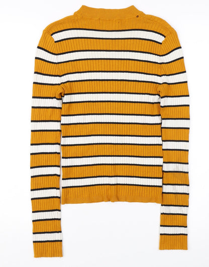 Womens UK Size 12 Bershka Yellow Pullover Jumper