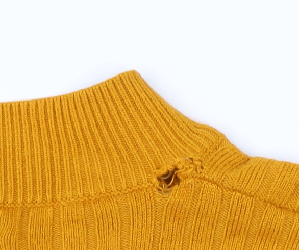 Womens UK Size 12 Bershka Yellow Pullover Jumper
