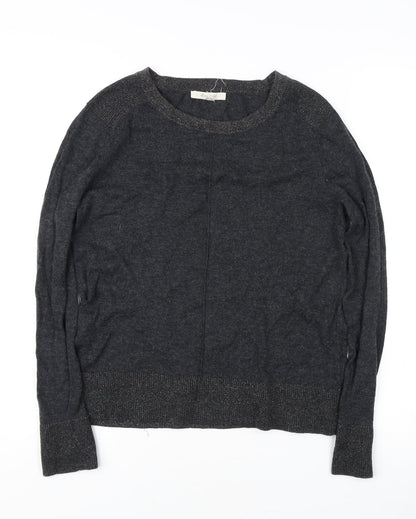 White Stuff Women's Grey Crew Neck Jumper, Size 8, Long Sleeve