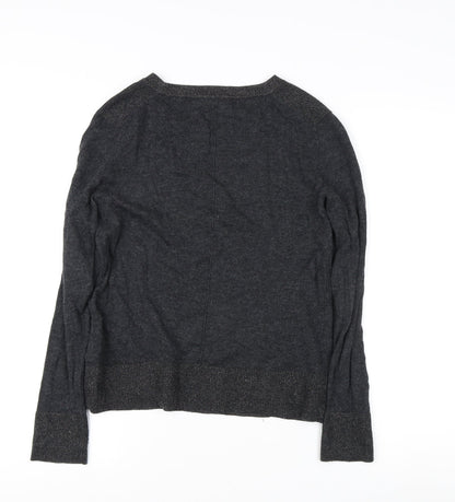 White Stuff Women's Grey Crew Neck Jumper, Size 8, Long Sleeve