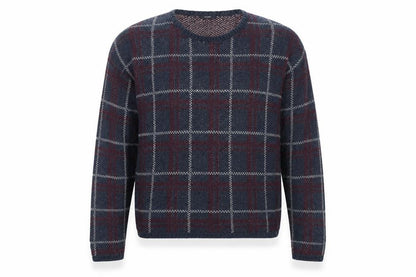 KIABI Men's Blue XL Pullover Jumper, Check Pattern